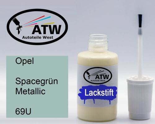 Opel, Spacegrün Metallic, 69U: 20ml Lackstift, von ATW Autoteile West.